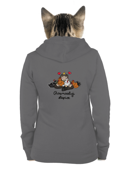 Rozmazluji slepice dámská mikina na zip Steel Gray
