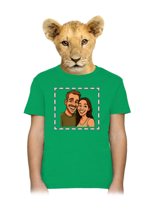 Karikatura z vlastní fotky dětské tričko Kelly Green
