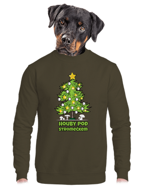 Houby pod stromečkem unisex mikina bez kapuce Urban Khaki