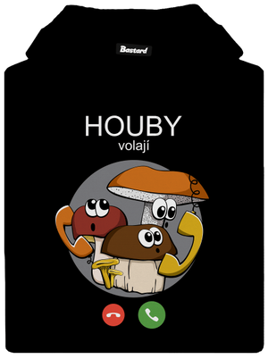 Houby volají dámská mikina klokanka Black