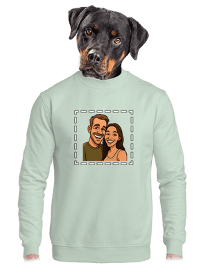 Karikatura z vlastní fotky unisex mikina bez kapuce Blush Mint