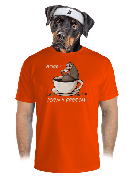 V pressu pánské sportovní tričko Neon Orange