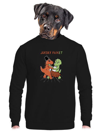 Jurský parket unisex mikina bez kapuce Black