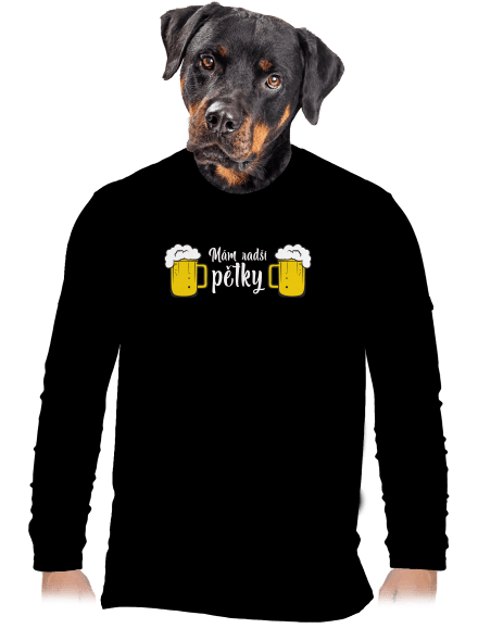 Mám raději pětky pánské dlouhý rukáv Black