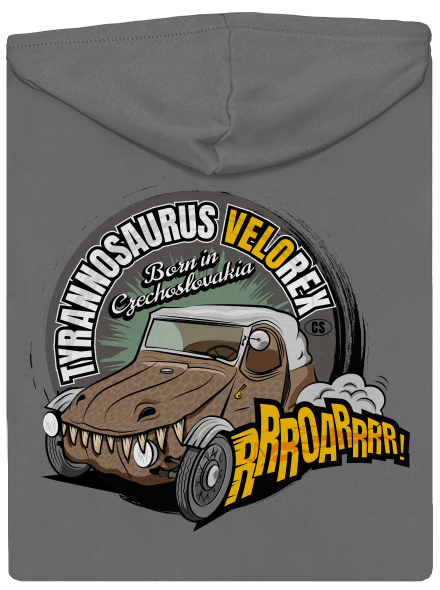 Tyrannosaurus Velorex dámská mikina na zip Steel Gray
