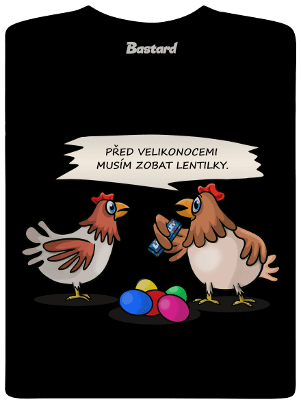 Slepice před Velikonocemi pánské dlouhý rukáv Black