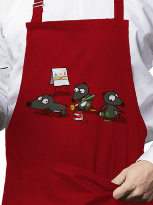 Pražský krtek zástěra Red