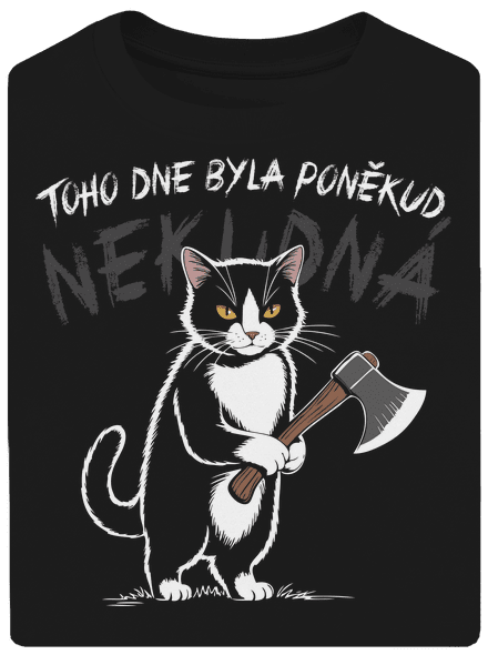 Neklidná kočka unisex tričko oversized Black