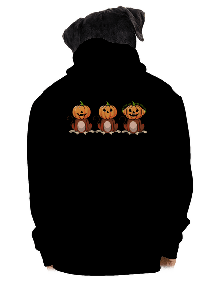 Halloween opičky pánská mikina na zip Black