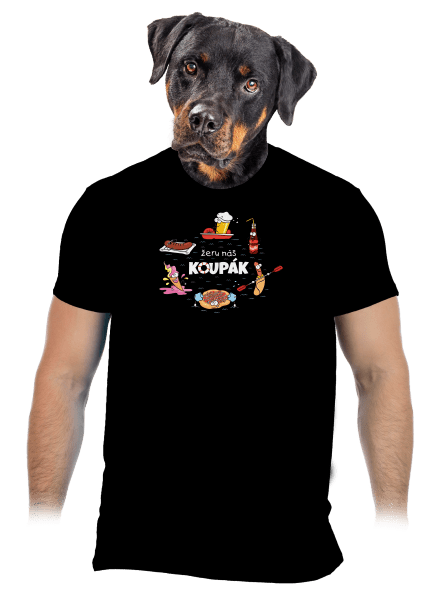 Český koupák pánské tričko Black