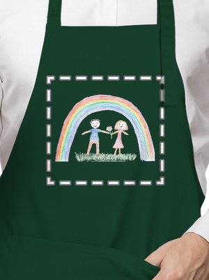 Dětské kresby - nahraj vlastní zástěra Bottle Green