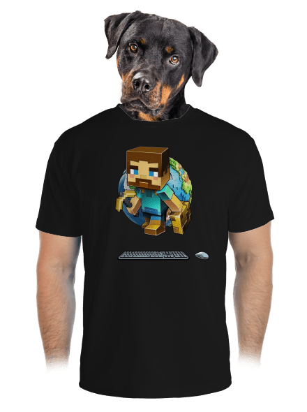 B17: Minecraft pánské sportovní tričko Black