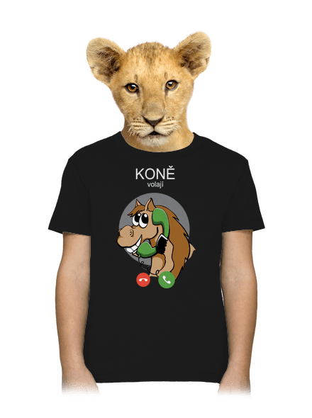 Koně volají dětské tričko Black