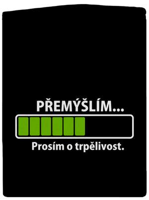 Přemýšlím dámská mikina na zip Black