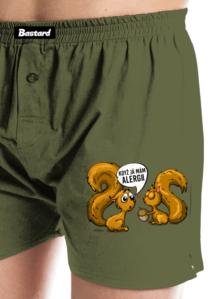 Alergická veverka pánské trenky Khaki