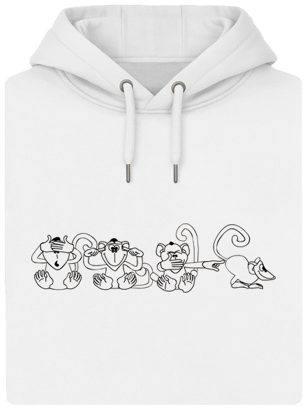 Omalovánka: Opice unisex mikina premium Snowwhite