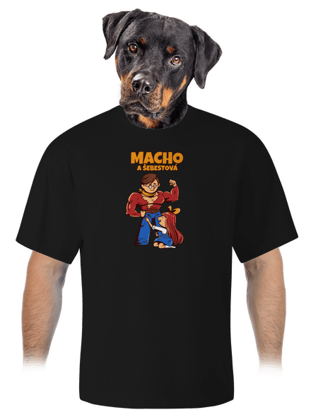 Macho a Šebestová unisex tričko oversized Black