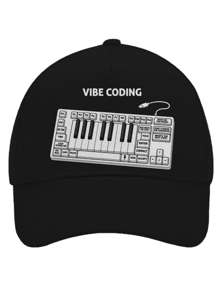Vibe coding kšiltovka baseballka Black