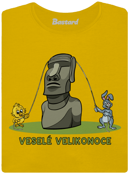 Velikonoční Moai dámské tričko Yellow