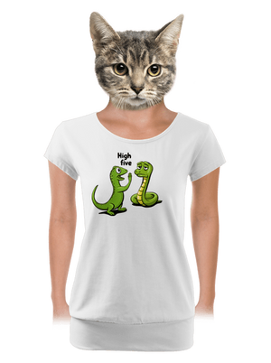 High Five dámské tričko s lemem White