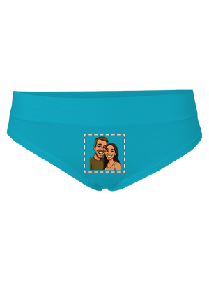 Karikatura z vlastní fotky dámské kalhotky Turquoise