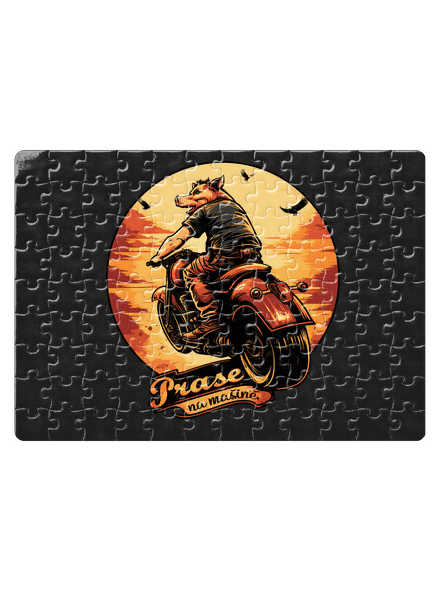 Prase na mašině puzzle White