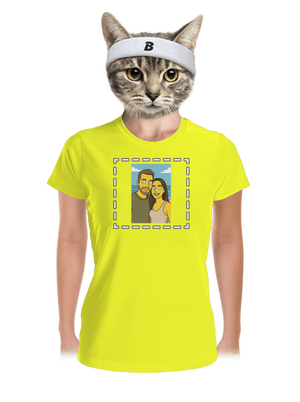 Simpsonovi z vlastní fotky dámské sportovní tričko Neon Yellow