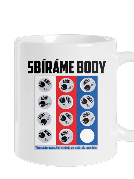 Sbíráme body - hokej klasický hrnek White