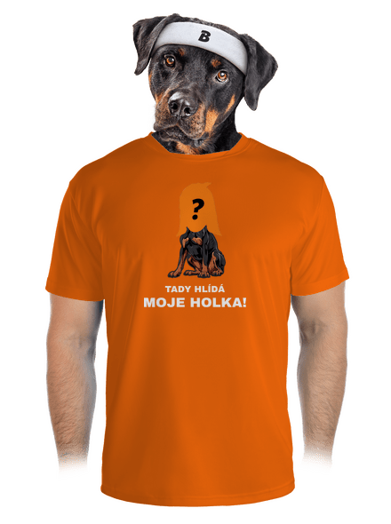 Tady hlídám já pánské sportovní tričko Neon Orange