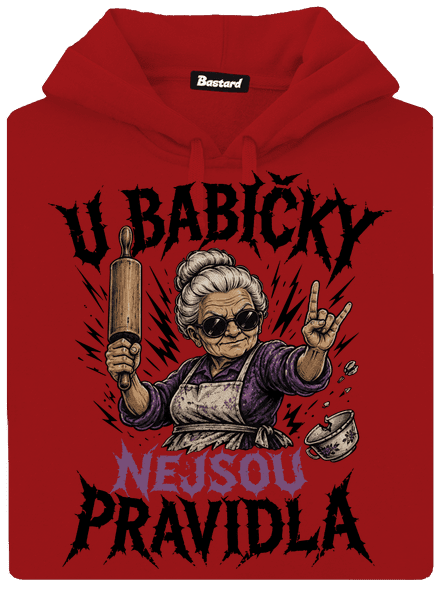 U babičky dámská mikina klokanka Red Mal