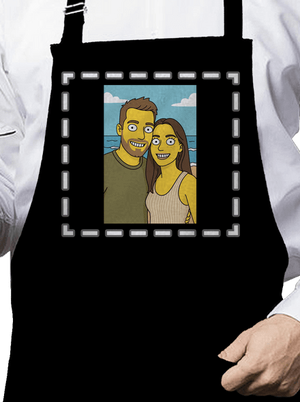 Simpsonovi z vlastní fotky zástěra Black