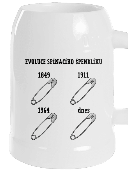 Evoluce spínacího špendlíku půllitr White