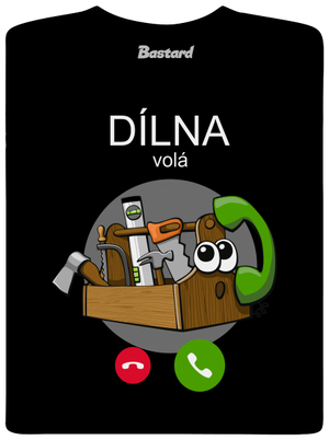 Dílna volá pánské dlouhý rukáv Black