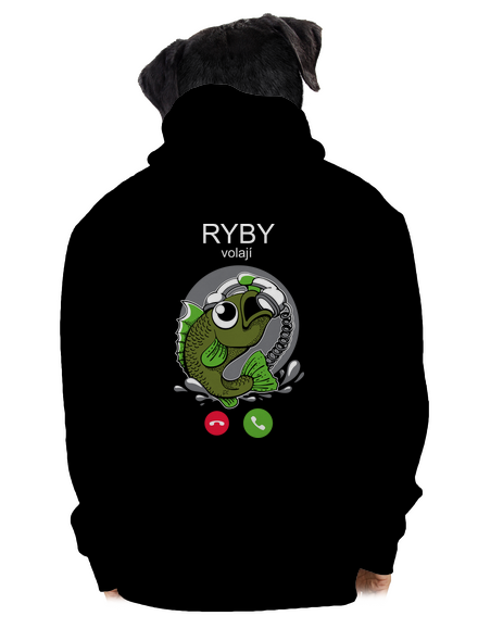 Ryby volají pánská mikina na zip Black
