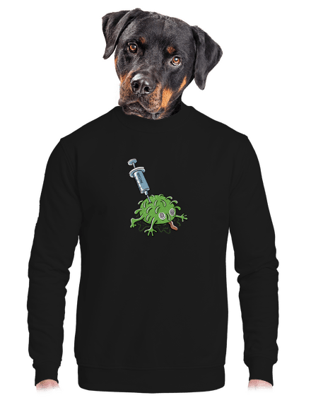 Zapíchlý covid unisex mikina bez kapuce Black