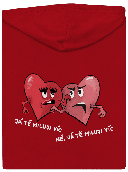 Srdíčka pánská mikina na zip Red