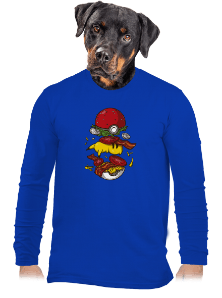 Pokémon burger pánské dlouhý rukáv Royal Blue