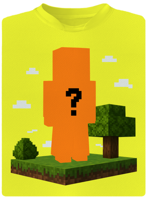 Minecraft z vlastní fotky dětské sportovní tričko Neon Yellow