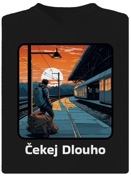 Čekej dlouho pánské sportovní tričko Black