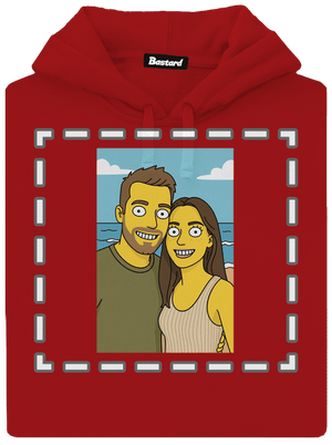 Simpsonovi z vlastní fotky dámská mikina klokanka Red Mal