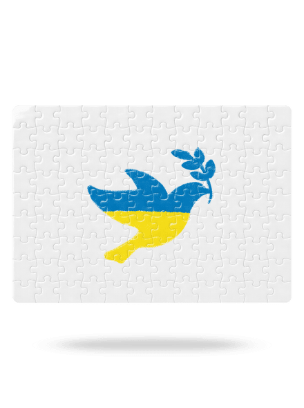 Ukrajina - Holubice obrys puzzle White