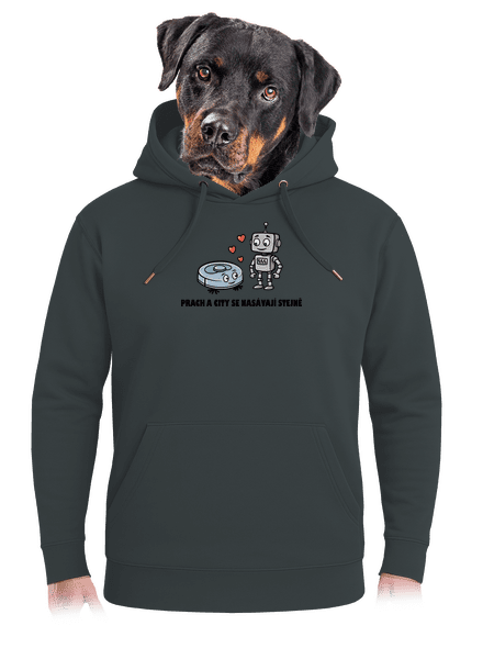 Láska mezi roboty unisex mikina premium Charcoal