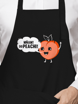 Mňam do peachi zástěra Black