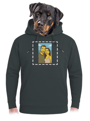 Simpsonovi z vlastní fotky unisex mikina premium Charcoal