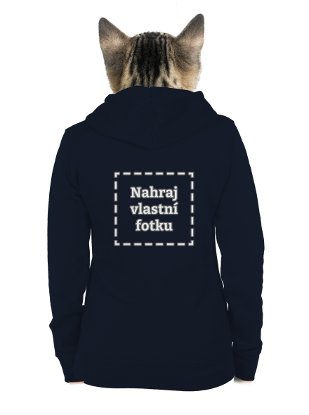 Vlastní potisk dámská mikina na zip Navy Mal