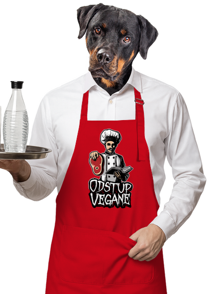 Odstup vegane zástěra Red