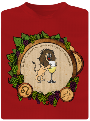 Vinný horoskop: Lev pánské sportovní tričko Red Mal