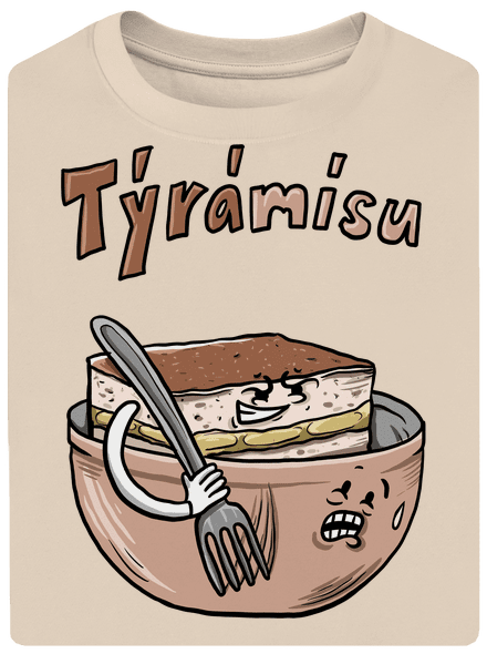 Týrámísu unisex tričko oversized Almond