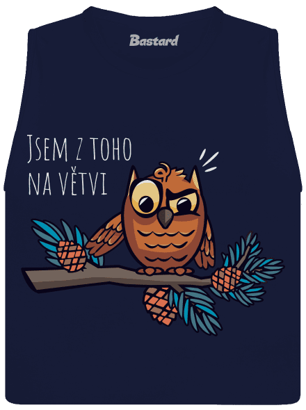 Jsem na větvi dámské tílko volné Navy