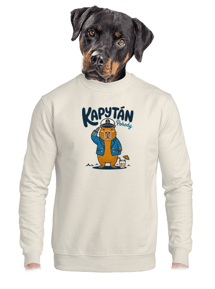 Kapytán pohody unisex mikina bez kapuce Off White